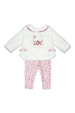 Camisola e leggings Branco e rosa-claro - Branco, vermelho e rosa