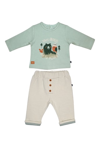 Conjunto 3 peças Ionnis Verde e cru - Branco e verde