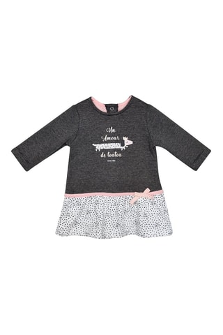 Vestido Cinzento e branco - Branco, preto, rosa e cinzento