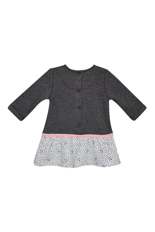 Vestido Cinzento e branco - Branco, preto, rosa e cinzento