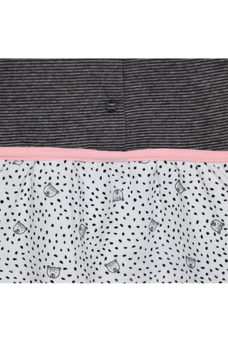 Vestido Cinzento e branco - Branco, preto, rosa e cinzento