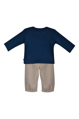 Calças e t-shirt Azul-marinho e bege - Bege, vermelho e azul