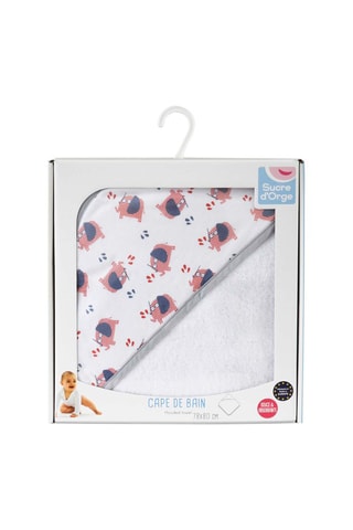 Capa de banho Cru - Branco e verde