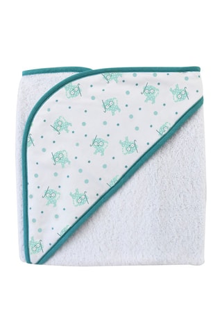 Capa de banho Cru - Branco e verde