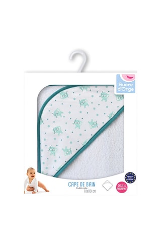 Capa de banho Cru - Branco e verde