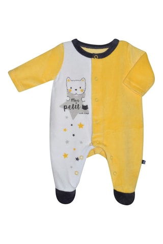 Babygro Amarelo e branco - Branco, azul, amarelo e cinzento