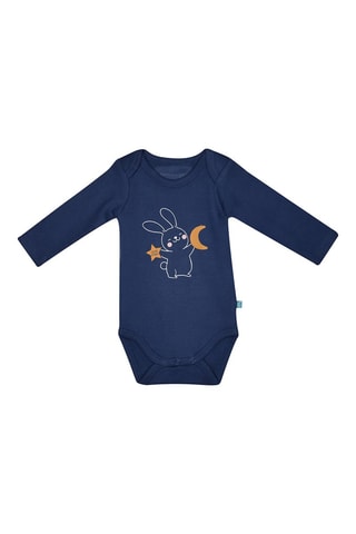 3 bodies em algodão biológico - Azul-marinho - Azul