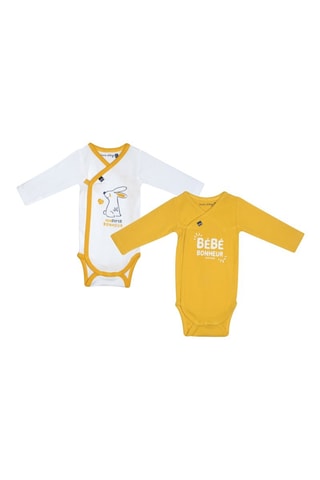 2 bodies Maurade - Branco e amarelo - Branco e amarelo