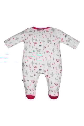 Babygro Branco e fúcsia - Branco, violeta e cinzento