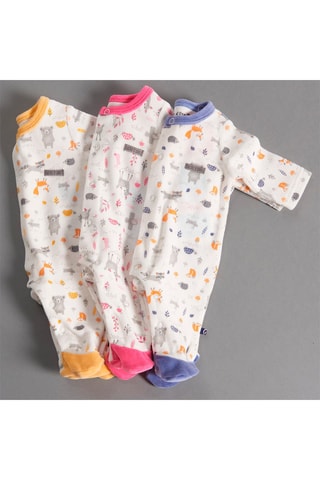 Babygro Branco e fúcsia - Branco, violeta e cinzento