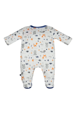 Babygro Branco e azul-marinho - Branco, azul, laranja e cinzento
