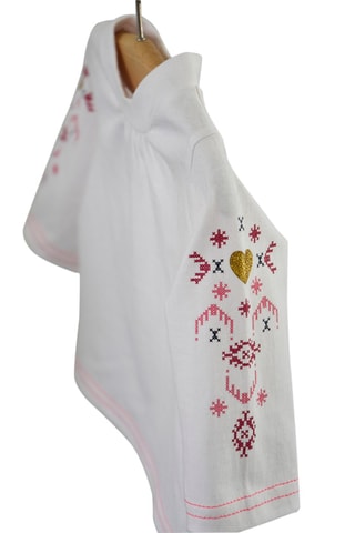 T-shirt e vestido jardineira em ganga Cru e azul - Branco e azul