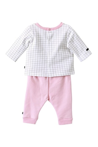 T-shirt e calças Badria Branco e rosa - Branco e rosa