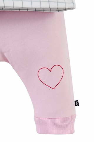 T-shirt e calças Badria Branco e rosa - Branco e rosa