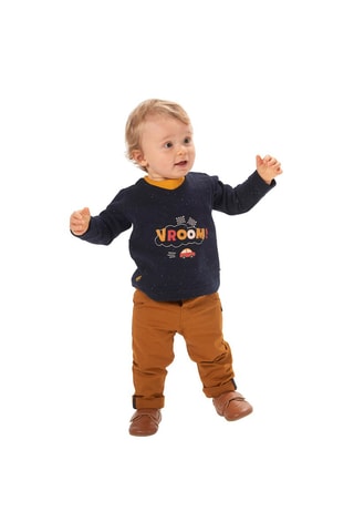 Sweat e calças Azul-marinho - Branco, azul, amarelo, castanho e laranja