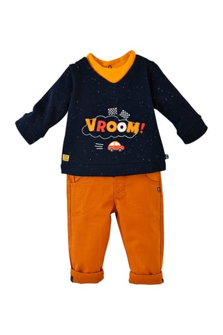 Sweat e calças Azul-marinho - Branco, azul, amarelo, castanho e laranja