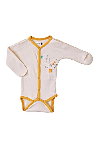 2 bodies em algodão biológico Delan Branco - Branco