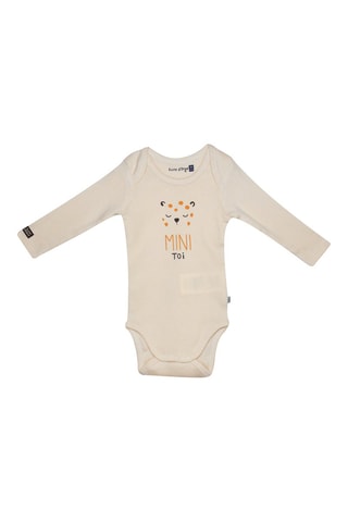 3 bodies em algodão biológico Geremi Cru e bege - Branco e bege