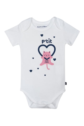 3 bodies Fúcsia, branco e azul-marinho - Rosa