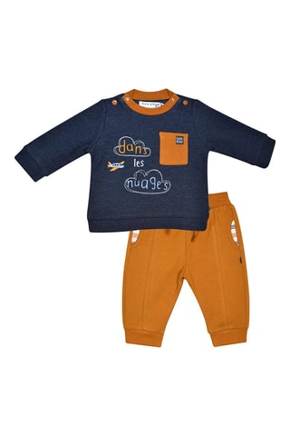 Sweat e calças Ilyes Azul-marinho e mostarda - Azul e amarelo