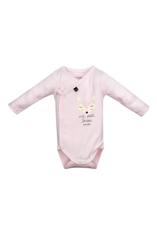 2 bodies Rosa-claro e branco - Branco, preto, amarelo e rosa