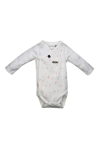 2 bodies Rosa-claro e branco - Branco, preto, amarelo e rosa