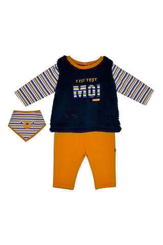 Conjunto de 3 peças  Azul e amarelo - Azul, amarelo e cinzento