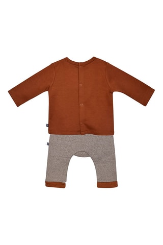 Calças e t-shirt Ocre e cinzento - Vermelho, azul e cinzento