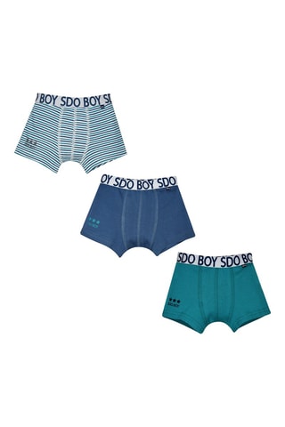 3 boxers - azul-marinho e branco - Branco e azul