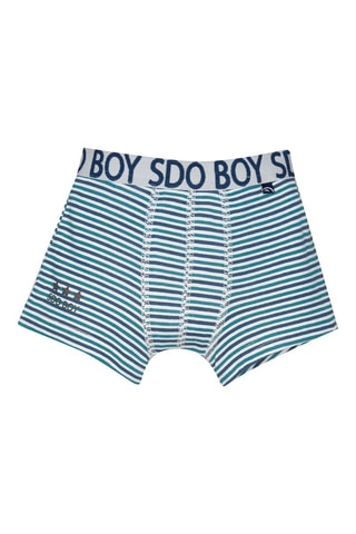 3 boxers - azul-marinho e branco - Branco e azul