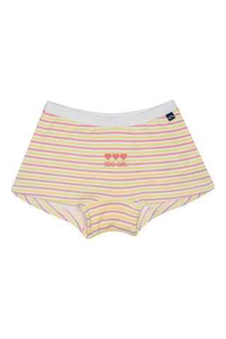 3 shorties - Amarelo e branco - Branco e amarelo