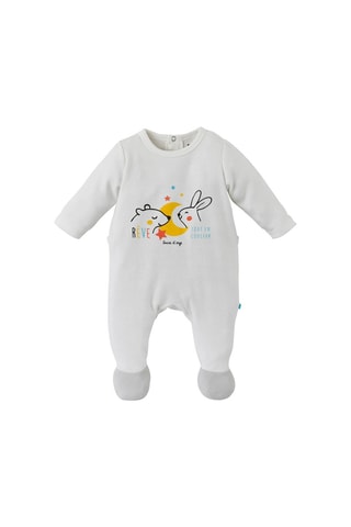 Babygro em algodão biológico Cru - Branco, preto, vermelho, azul e amarelo