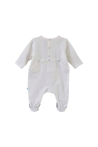 Babygro em algodão biológico Cru - Branco, preto, vermelho, azul e amarelo