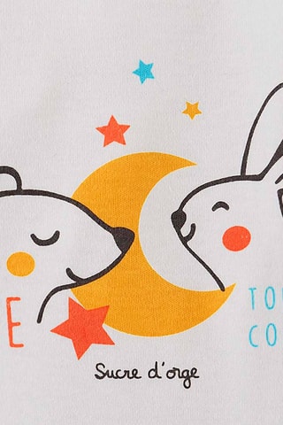 Babygro em algodão biológico Cru - Branco, preto, vermelho, azul e amarelo