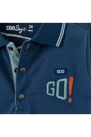 Polo Azul-noite - Branco, vermelho, azul e verde