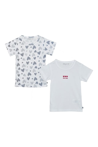 2 t-shirts Delphina Branco - Branco, vermelho e cinzento