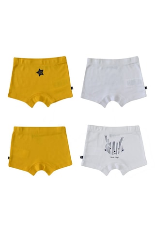 2 boxers Dragy Mostarda e branco - Branco, preto, amarelo e cinzento