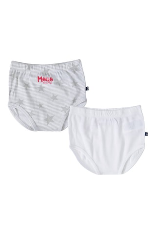 2 cuecas Enerstina Branco e cinzento - Branco e cinzento