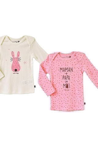 2 t-shirts Dina Cru e rosa - Rosa