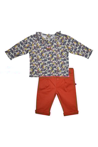 T-shirt e calças Ines Laranja e azul-escuro - Azul e laranja