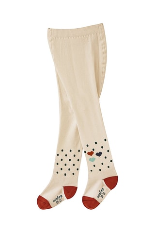 Vestido e collants Isadora Caramelo e branco - Branco e castanho