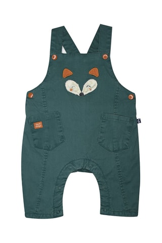 T-shirt e jardineiras Induma Verde e banco - Branco e verde