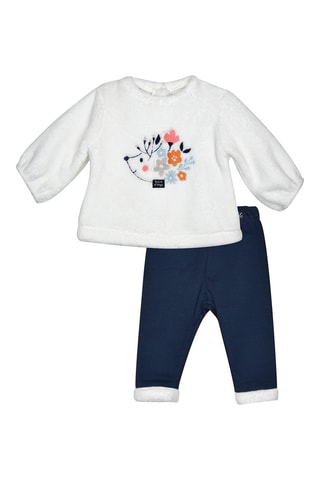 Sweat e calças Jemina Cru e azul-marinho - Branco e azul