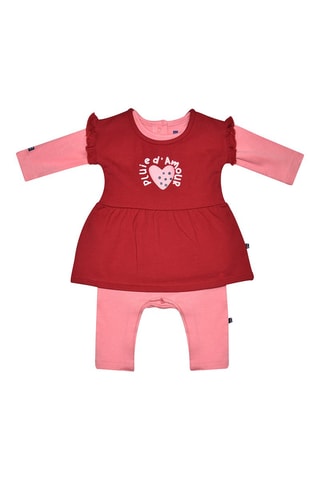 Body comprido e vestido Josepha Vermelho e rosa - Vermelho e rosa