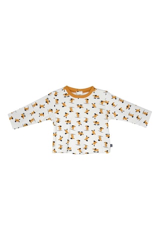 T-shirt e jardineiras Joey Antracite e branco - Branco e cinzento