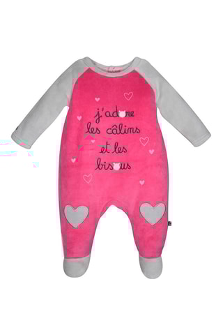 Babygro  Fúcsia e branco - Branco e rosa