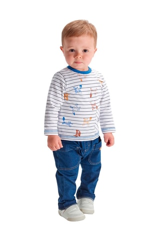 T-shirt e calças  Azul e branco - Branco e azul