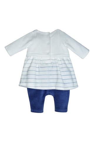 Macacão efeito ilusório em algodão biológico - Azul-marinho - Azul