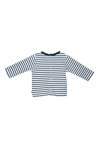 Jardineiras e t-shirt Castanho e branco - Branco, azul e castanho