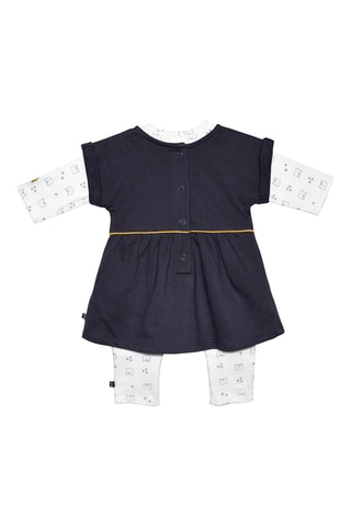 Vestido e babygro Antracite e branco - Branco, verde, amarelo e cinzento